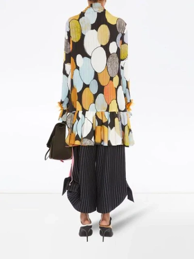 Shop Jw Anderson Abstract Spot Printed Mini Pleated Dress In Black