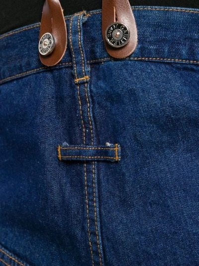 Pre-owned Jean Paul Gaultier 1993 High Rise Suspender Wide-legged Jeans In Blue