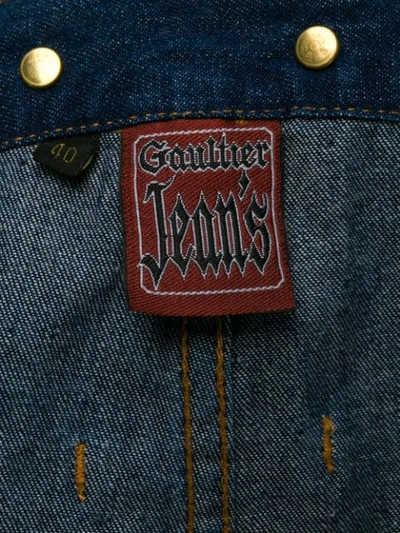 Pre-owned Jean Paul Gaultier 1993 High Rise Suspender Wide-legged Jeans In Blue