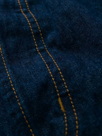 Pre-owned Jean Paul Gaultier 1993 High Rise Suspender Wide-legged Jeans In Blue