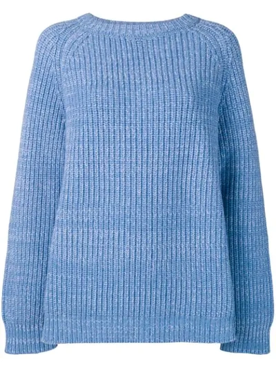 Shop Marni Oversized Sweatshirt In Blue