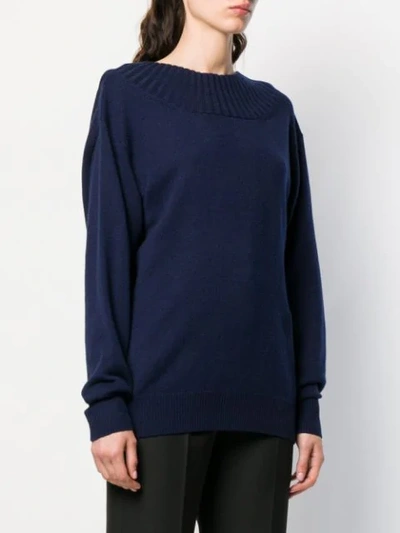 Shop Chloé Cutout Back Sweater In Blue