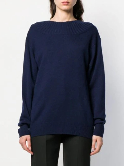 CHLOÉ BACK CUTOUT JUMPER - 蓝色