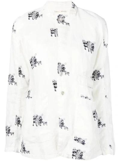 Shop Aleksandr Manamïs Children Print Jacket In White