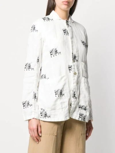 Shop Aleksandr Manamïs Children Print Jacket In White