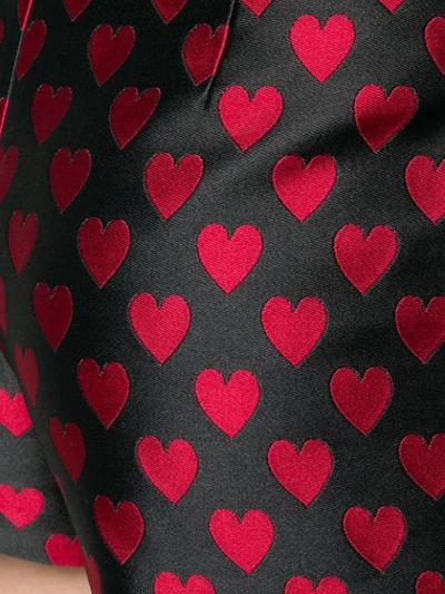 Shop Red Valentino Heart-print Satin Shorts In Black