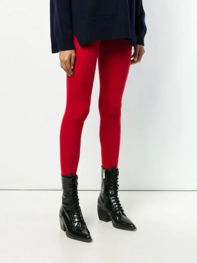 Shop Joseph Merino Stirrup Leggings In Red