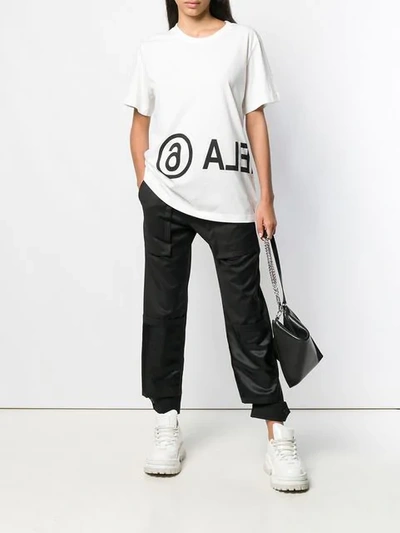 Mm6 Maison Margiela Reversed Logo Cotton T-shirt In White