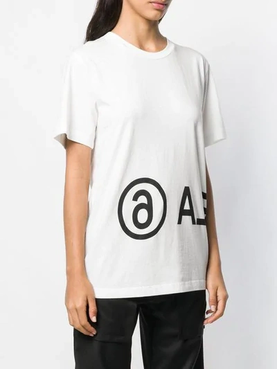 Mm6 Maison Margiela Reversed Logo Cotton T-shirt In White
