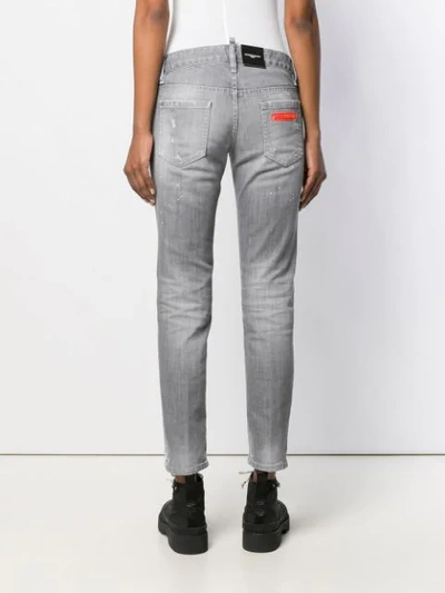 Shop Dsquared2 Slim-fit Low Rise Trousers In Grey