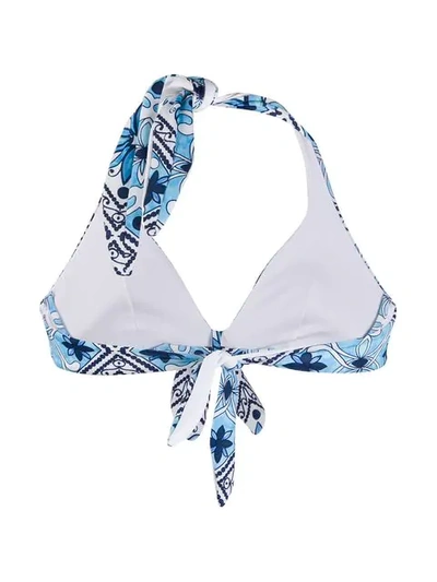 Shop Mc2 Saint Barth Camille Bikini Top In Blue