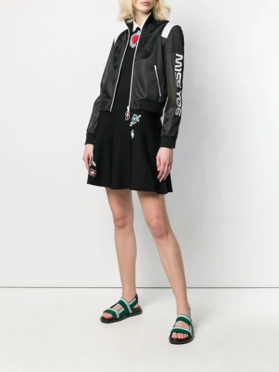 Shop Red Valentino Miss You Mesh Sports Jacket In Black