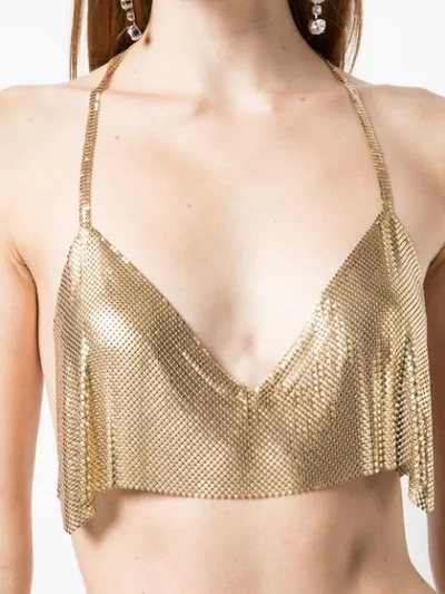 Shop Fannie Schiavoni Cropped Chainmail Top In Gold