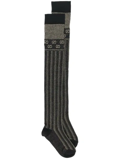 Shop Gucci Gg Lurex Socks - Black