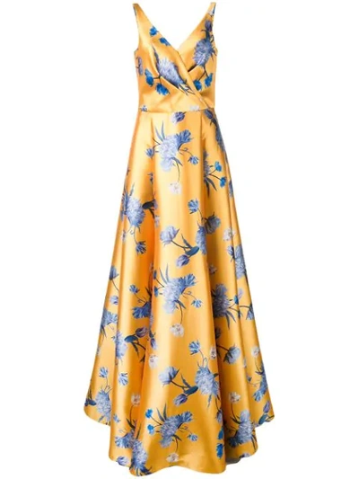 Shop Sachin & Babi Printed Rae Gown In Yellow