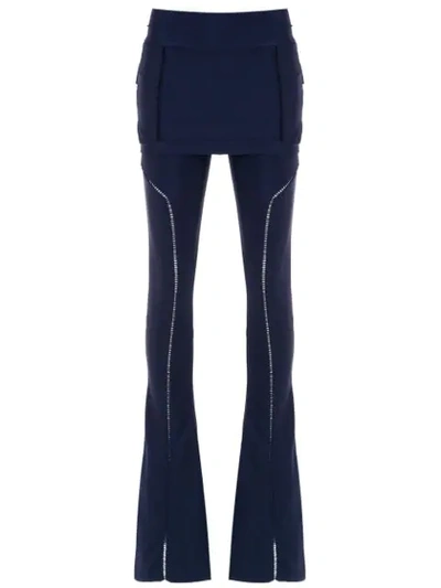 Shop Andrea Bogosian Flared Trousers In Blue