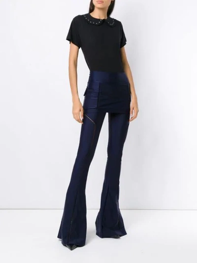 Shop Andrea Bogosian Flared Trousers In Blue