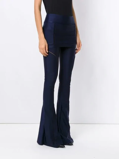 Shop Andrea Bogosian Flared Trousers In Blue