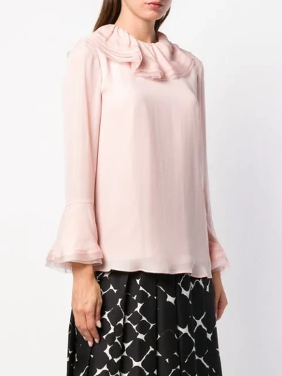 Shop Tory Burch Ruffled Collar Silk Blouse In Pink