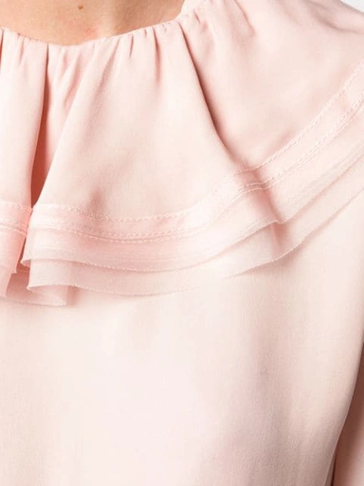 Shop Tory Burch Ruffled Collar Silk Blouse In Pink