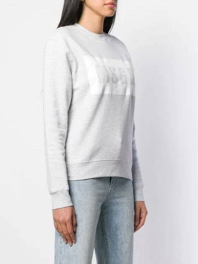 Shop Msgm Logo Print Sweatshirt In Grey