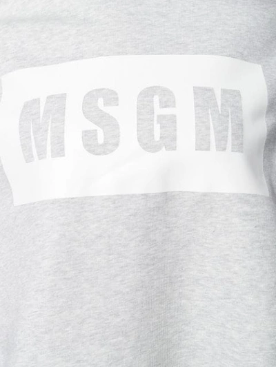 Shop Msgm Logo Print Sweatshirt In Grey