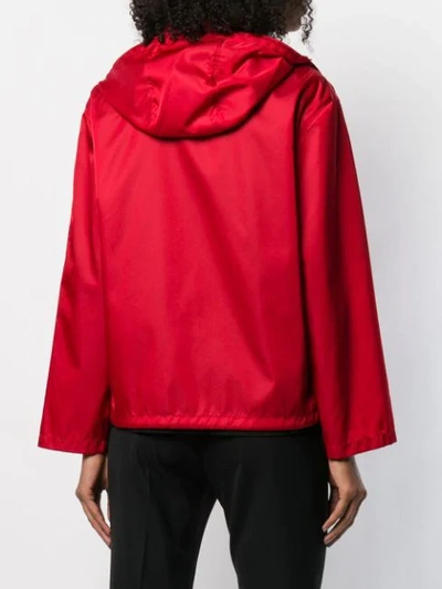 Shop Prada Hooded Jacket In Red