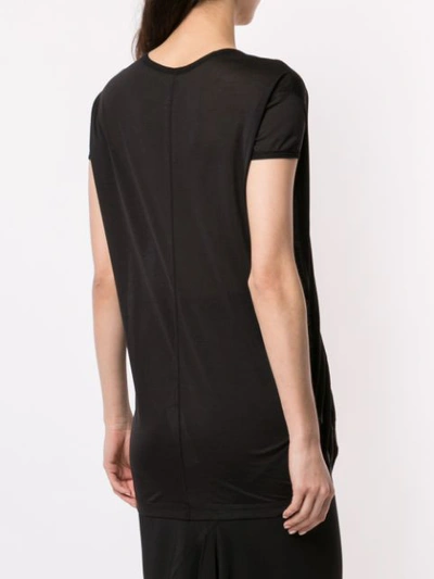 Shop Rick Owens Asymmetric Short-sleeve T-shirt In Black