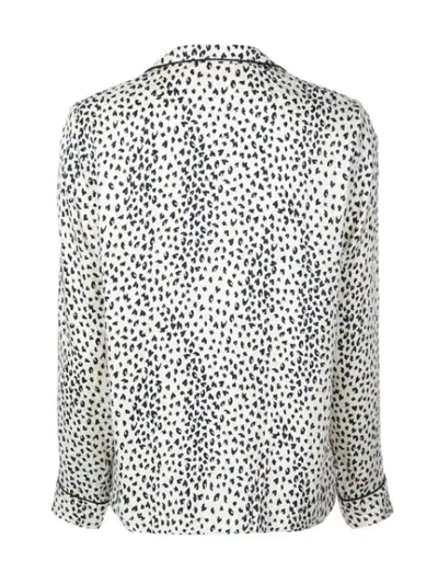 Shop Fleur Du Mal Leopard Print Pyjama Top In White
