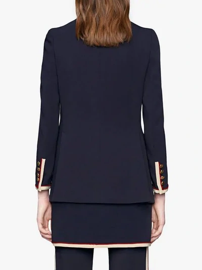 Shop Gucci Stretch Viscose Jacket In Blue