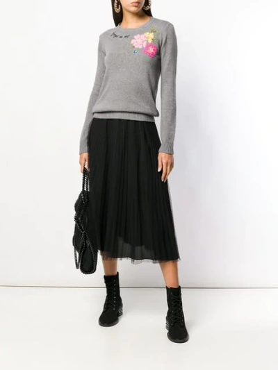 Shop Red Valentino 'forget Me Not' Sweater In 080 Grigio Melange