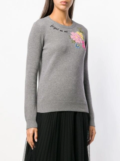 Shop Red Valentino 'forget Me Not' Sweater In 080 Grigio Melange