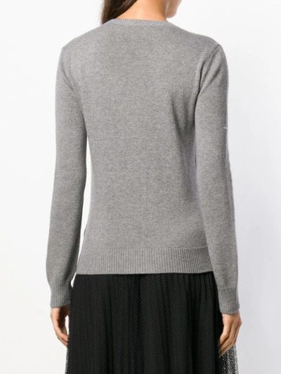 Shop Red Valentino 'forget Me Not' Sweater In 080 Grigio Melange