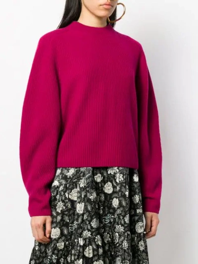 Shop Chloé Ribbed Knit Sweater In Pink