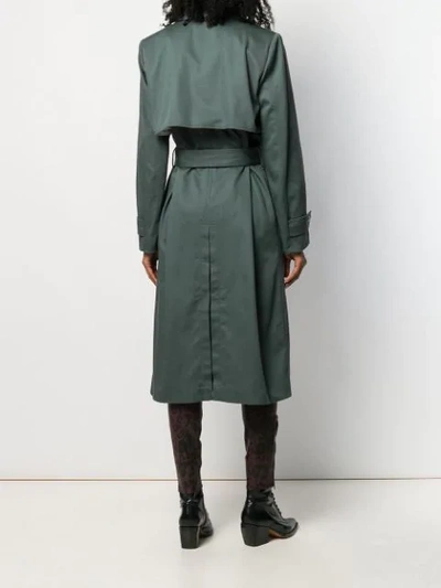 Shop Givenchy Belted Oversized Trench Coat In Green