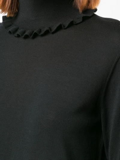Shop Michael Kors Ruffle Turtleneck Jumper In Black