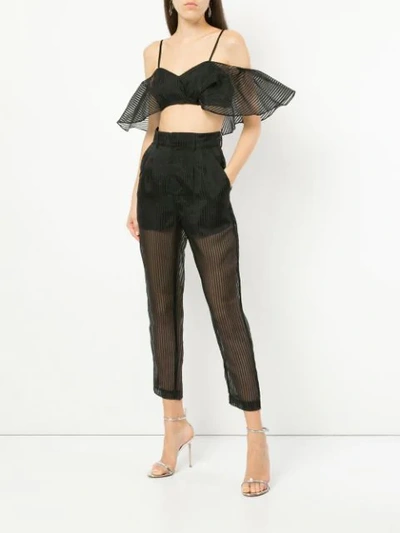 Shop Alice Mccall Shine Cropped Trousers In Black