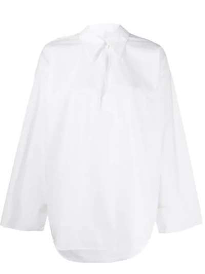 Shop Mm6 Maison Margiela Oversized Tunic Shirt In White