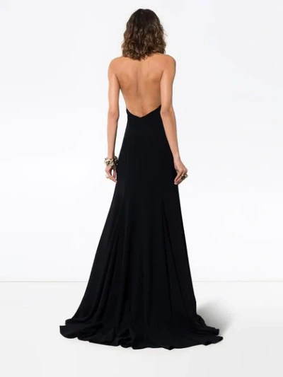 Stella Mccartney Halter Open-back A-line Stretch-cady Evening Gown In 1000 Black