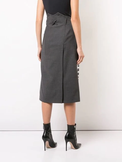 Shop Off-white Slogan Midi Skirt In Grey