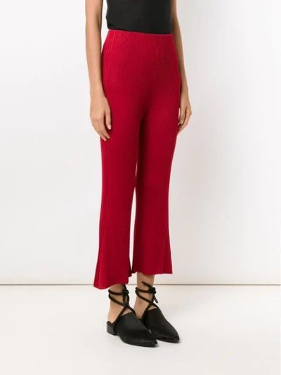 Shop Osklen Flared Trousers In Red