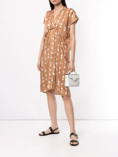 Shop Jejia Dots V-neck Dress In Brown