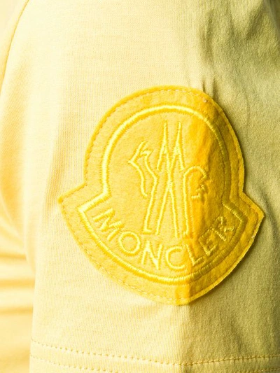 Shop Moncler Logo Patch T In 120 Yellow
