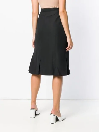 Shop Aalto Inverted Pleat Midi Skirt In Black