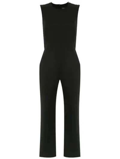Shop Andrea Marques Zip Detail Jumpsuit In Black