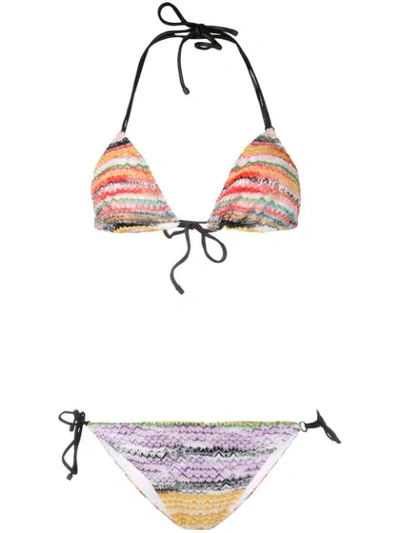 Shop Missoni Triangle Bikini In Yellow