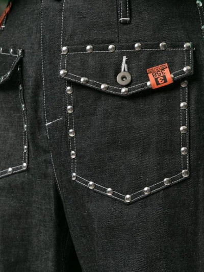 Shop Miharayasuhiro Studded Bell Bottom Jeans In Black