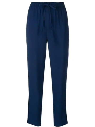 Shop Red Valentino Drawstring Waist Trousers In Blue