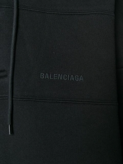 Shop Balenciaga Patchwork Hoodie In Black