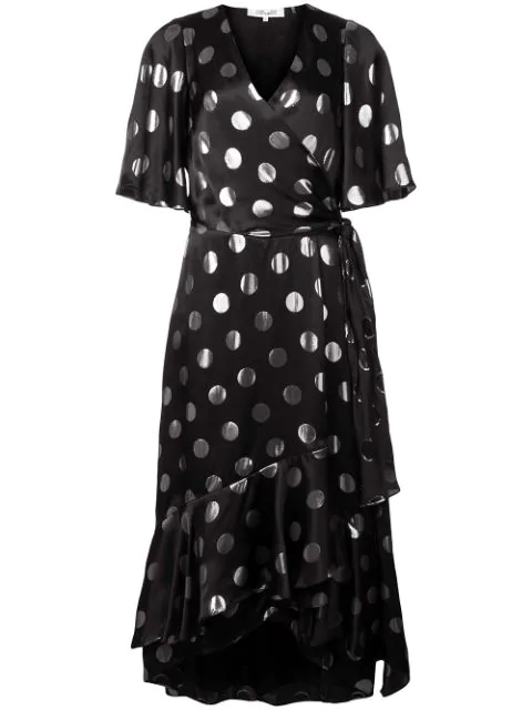 polka dot flared dress